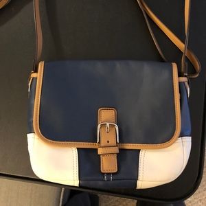 Coach Hadley Leather Field Bag Midnight Blue